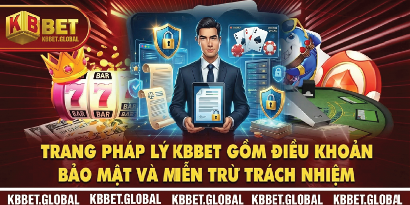 Trang pháp lý KBBET gồm điều khoản bảo mật và miễn trừ trách nhiệm